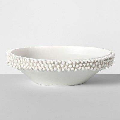 10.5" x 2.9" Porcelain Tufted Bowl White - Opalhouse™ | Target