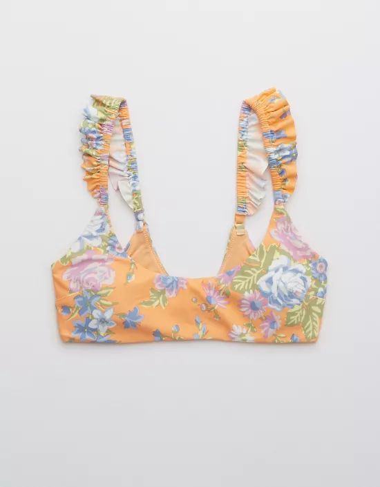 Aerie Printed Ruffle Scoop Bikini Top | American Eagle Outfitters (US & CA)