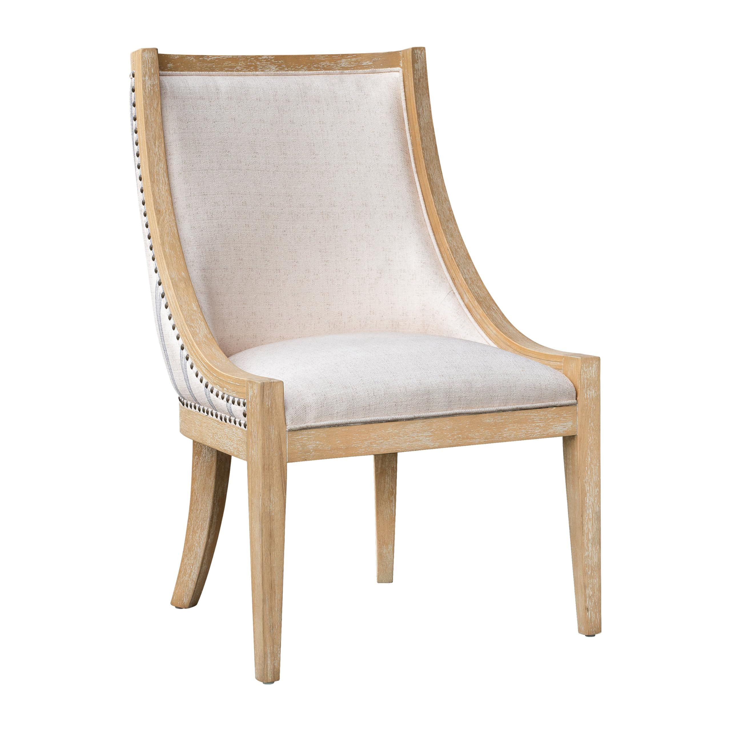 Martha Stewart Farmhouse Dining Chair, Recessed Armchair for Bedrooms, Nailhead Trim, Solid Wood ... | Amazon (US)