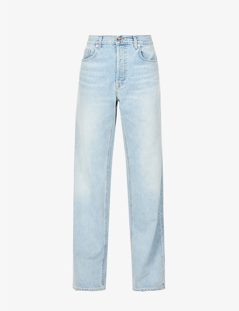 GRLFRND Lauren wide-leg high-rise recycled cotton-blend jeans | Selfridges