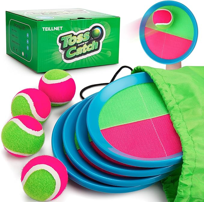 Toss and Catch Ball Set for Toddlers, Kids and Adults - Classic Kids Toys Outdoor Indoor - Sturdy... | Amazon (US)