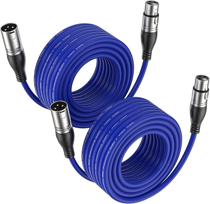 EBXYA XLR Cable 25 Ft 2 Packs - Premium Microphone Cable Patch Speaker Cable 3-Pin XLR Male to Fe... | Amazon (US)