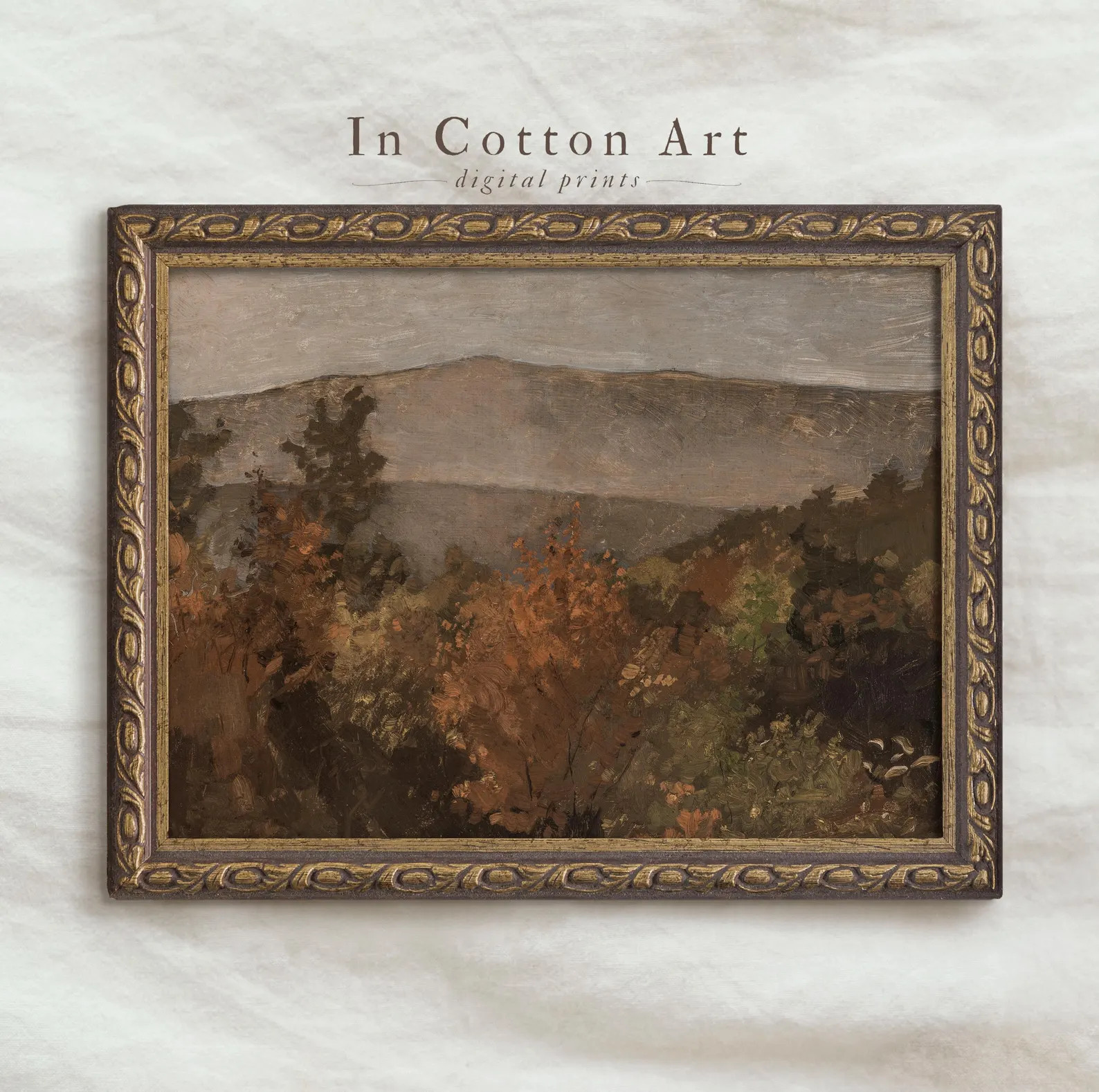 Autumn Forest Landscape Painting PRINTABLE / Vintage Warm Landscape Art Print / Farmhouse Fall De... | Etsy (US)