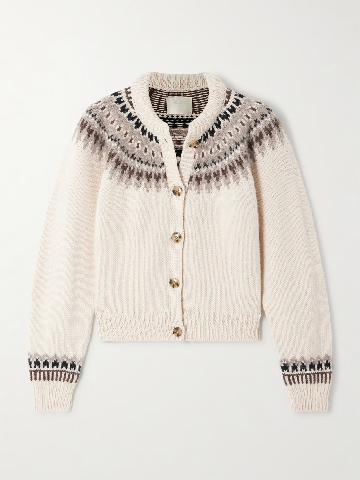 DÔEN - Clarke Fair Isle Wool-blend Cardigan - Cream | NET-A-PORTER (UK & EU)