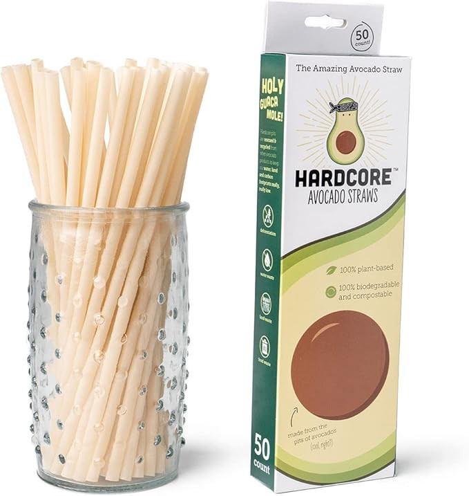 Eco Friendly Straws - 100% Biodegradable & Compostable, Made From Avocado Pits - 50 Count | Amazon (US)