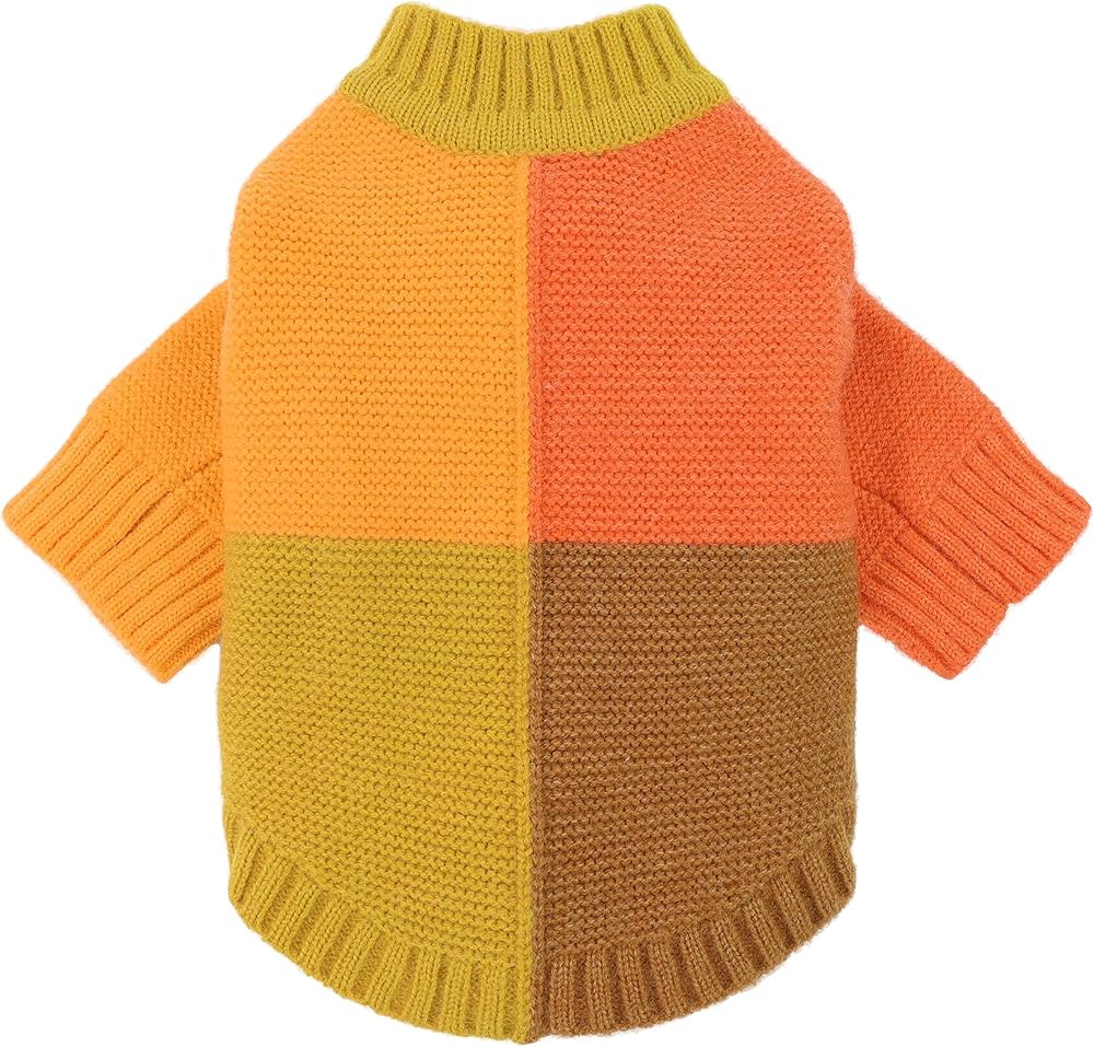 Fitwarm Color Block Dog Sweater, Knitted Pet Coat, Dog Winter Clothes for Small Dogs Boy Girl, Ca... | Amazon (US)