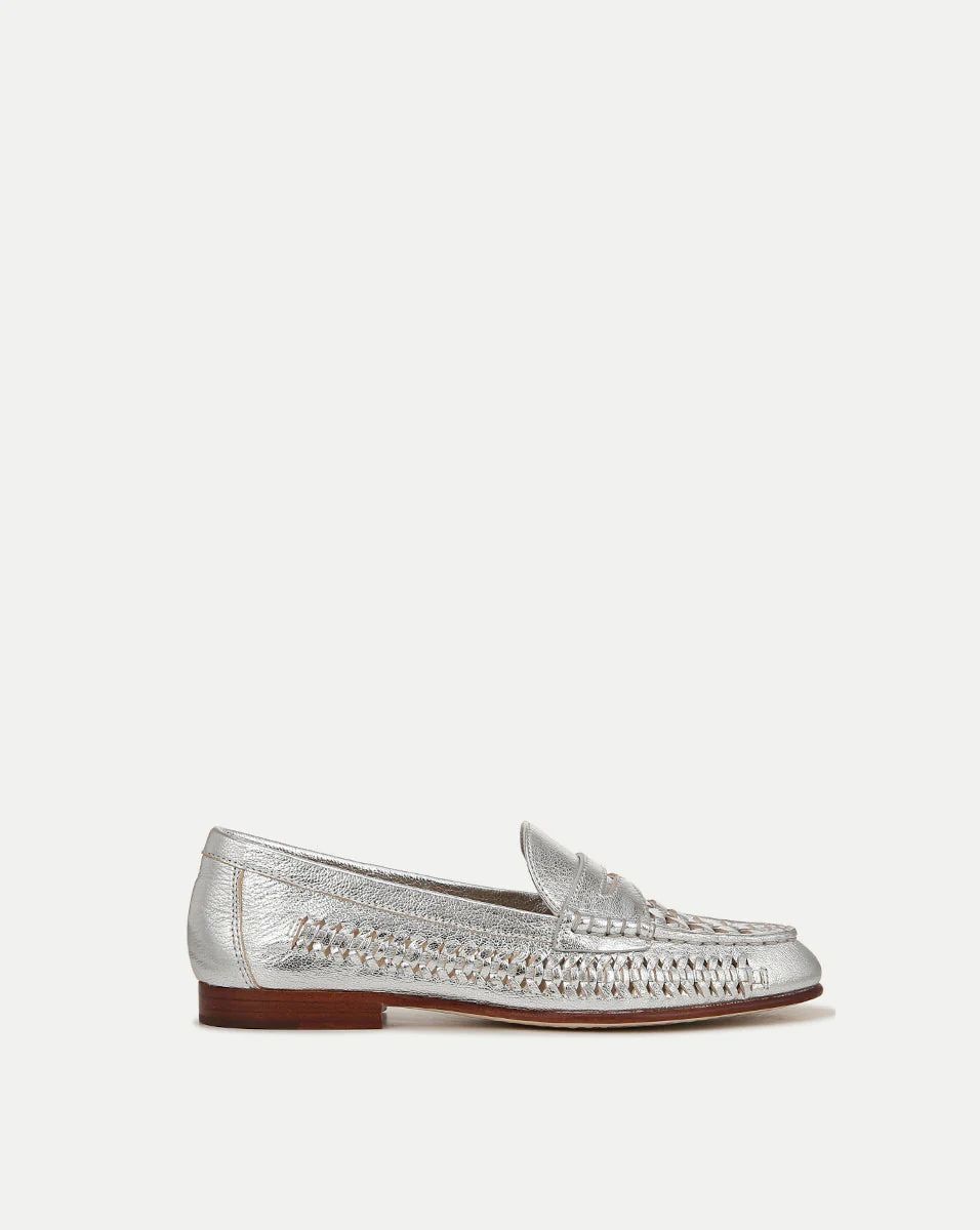 Penny Woven Metallic Leather Loafer | Veronica Beard