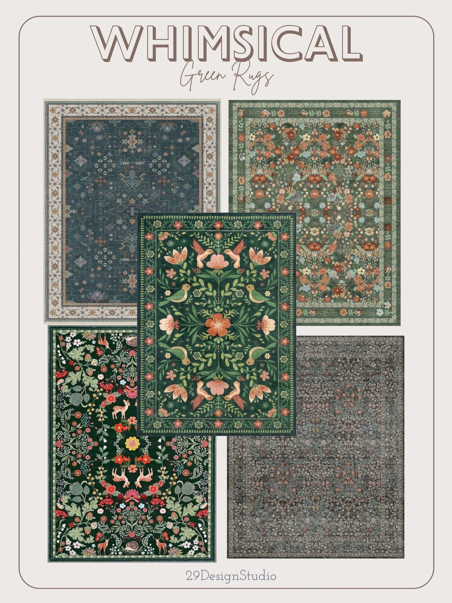 Gorgeous green whimsical rugs.

#LTKHome