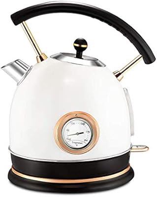 Pukomc 1.8L Electric Water Kettle with Thermometer, Hot Water Boiler & Tea Heater with Curved Han... | Amazon (US)
