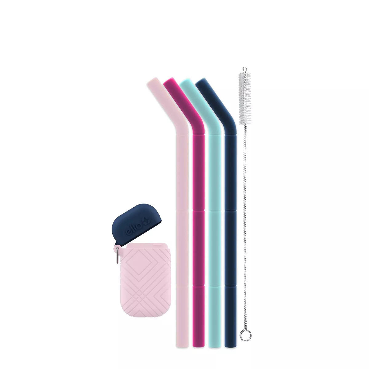 Ello 4pk Compact Fold and Store Silicone Straw Set | Target