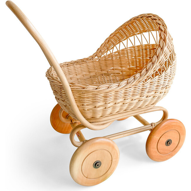 Rattan Doll Pram, Natural | Maisonette