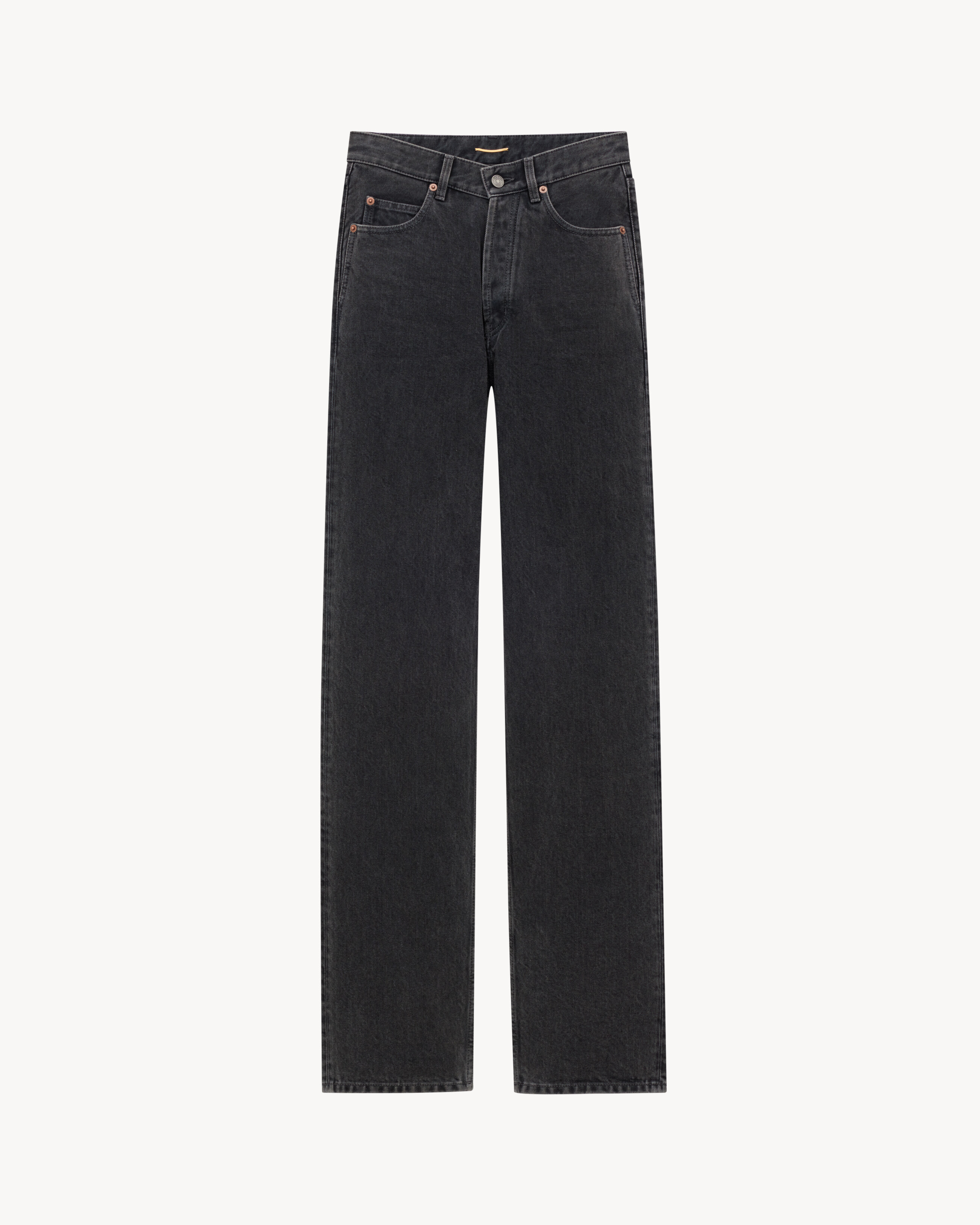 Saint Laurent V-Waist Long Baggy Jeans In 90'S French Black Denim - Black - Women - 30 | Saint Laurent Inc. (Global)