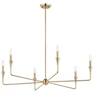KICHLER Alvaro 40.25 in. 6-Light Champagne Bronze Modern Candle Chandelier for Dining Room 52690C... | The Home Depot