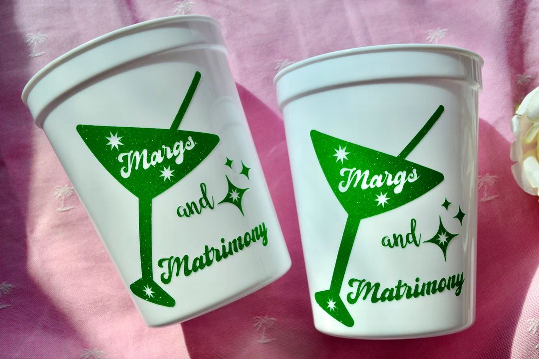 Margs and Matrimony Bachelorette Party Cups Cabo Bachelorette - Etsy | Etsy (US)