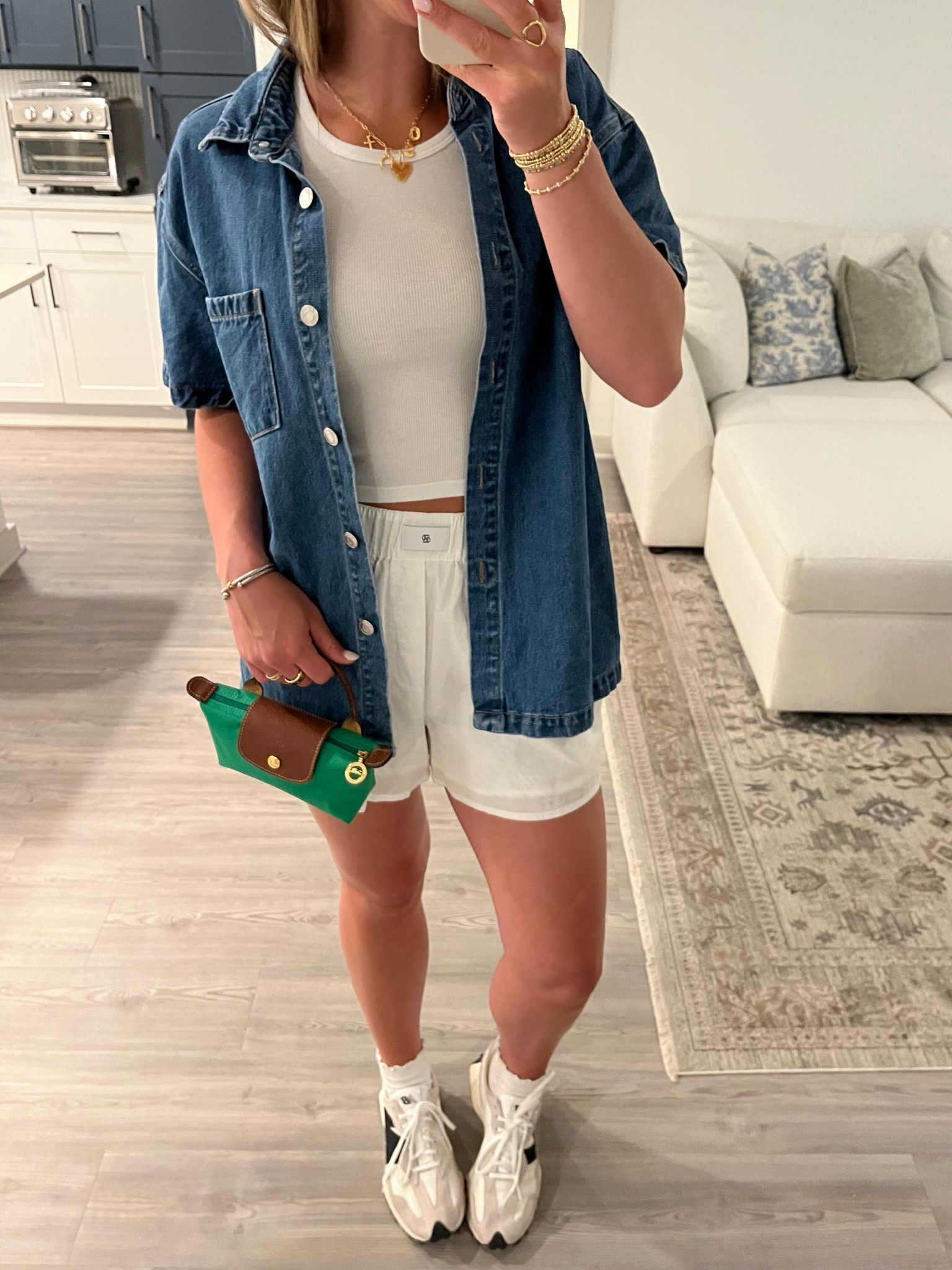Cute casual outfit. My favorite linen shorts. Denim is Parke but linked similar

#LTKSeasonal #LTKItBag #LTKStyleTip