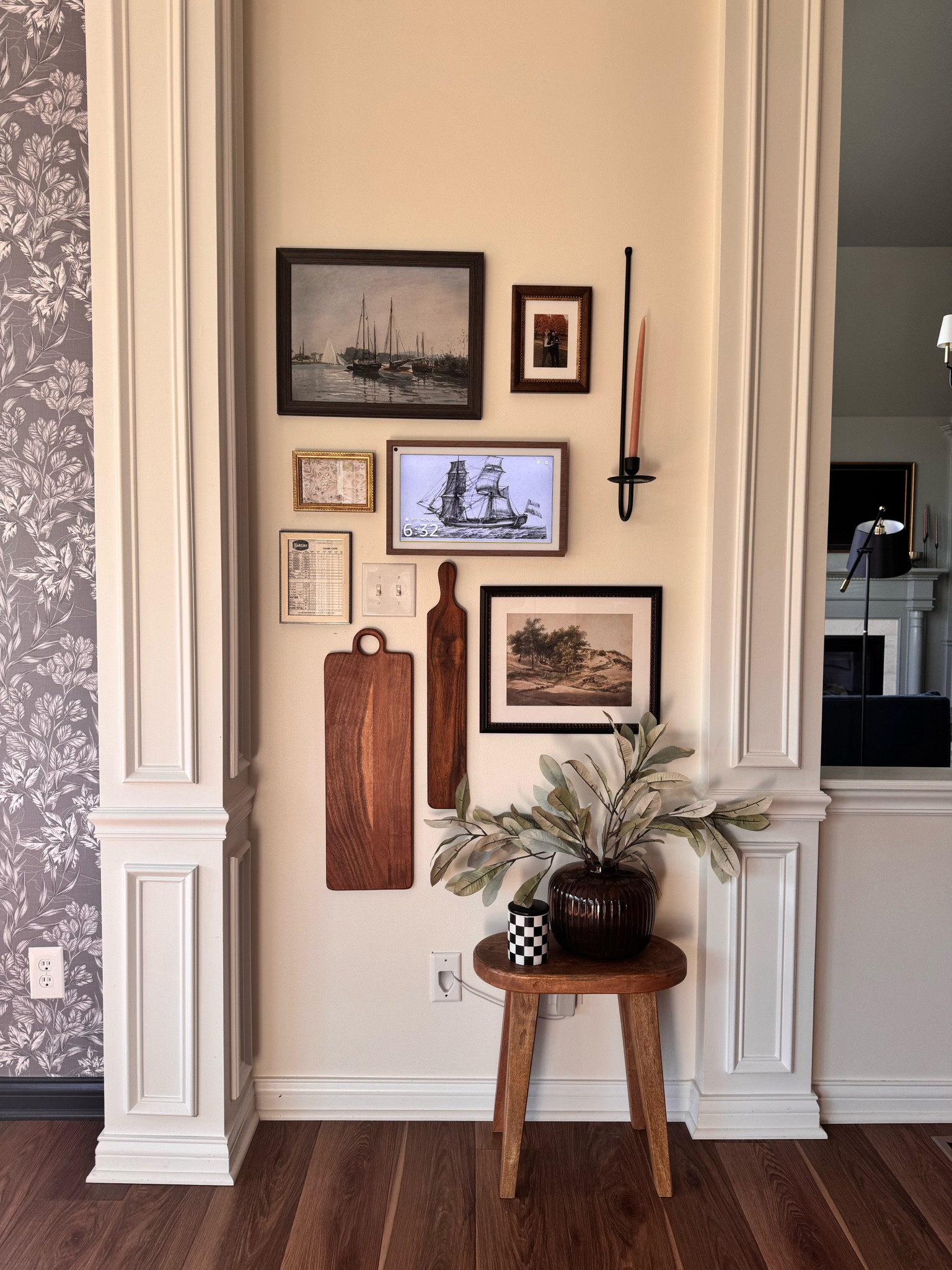 Most of the artwork is from hobby lobby and thrifted frames. The middle photo of the boat is the Amazon Alexa Show 15”! 

Kitchen gallery wall, gallery wall, kitchen accent wall, accent wall, frames, Amazon Alexa, pottery barn, target, McGee and co, fall decor, traditional modern

#LTKHome #LTKSeasonal #LTKFamily
