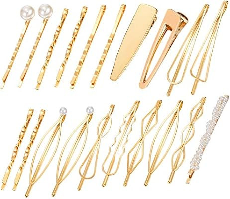 20 pieces Metal Geometric Hair Pins,Minimalist Dainty Triangle Rhombus Hair Clip,Barrettes Bobby ... | Amazon (US)