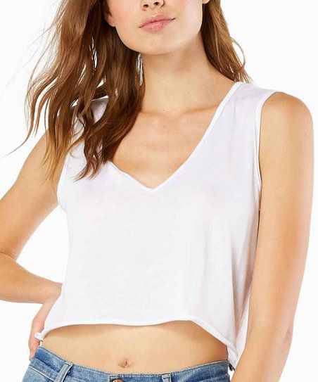 Beyond Yoga White In The Fray V-Neck Crop Tank - Women | Best Price and Reviews | Zulily | Zulily