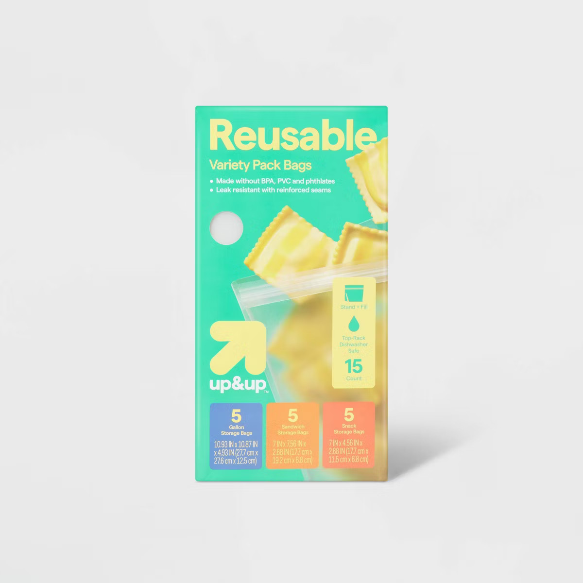 Reusable Food Storage Bags -15pc Variety Pack/5ct Each - up & up™ | Target