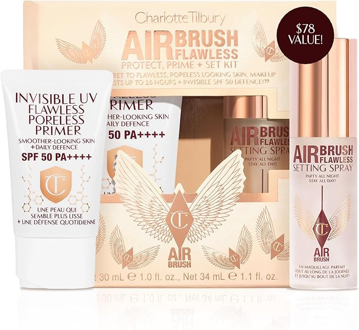 Charlotte Tilbury Protect & Prime Makeup Kit - Invisible UV Flawless Primer SPF 50 + Airbrush Fla... | Amazon (US)