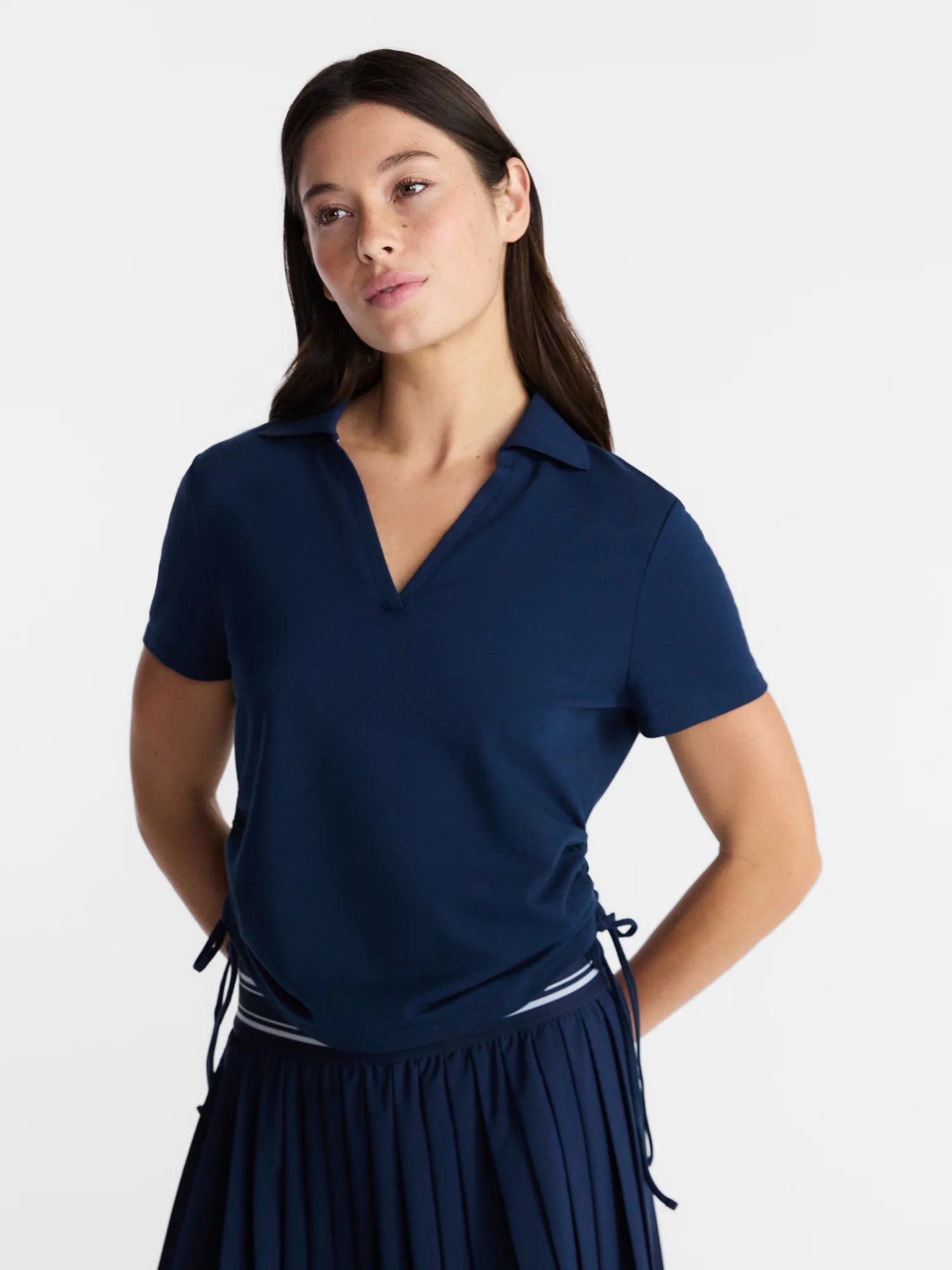 Avia Women's Cinched Side Pique Polo Shirt, Sizes XS-XXXL | Walmart (US)