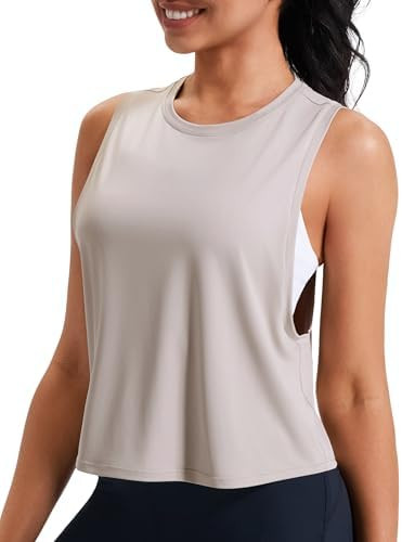 JOYSPELS Workout Tank Tops for Women, Ice Silk Quick Dry Athletic Crop Top, Loose Fit Running Yog... | Amazon (US)