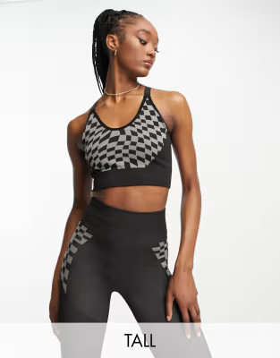 Urban Threads Tall seamless racer back crop top in checkerboard print | ASOS (Global)