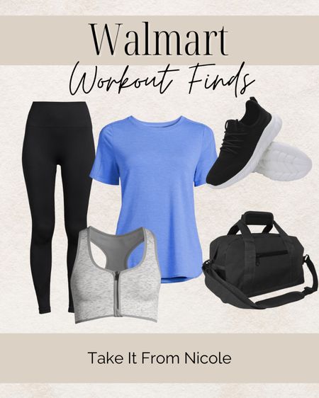 Walmart workout finds! Walmart leggings, Walmart fashion, Walmart athletic wear, sports bra, running shoes, workout finds, Walmart finds, mom fashion, mom style. 

#LTKfit #LTKcurves #LTKunder100