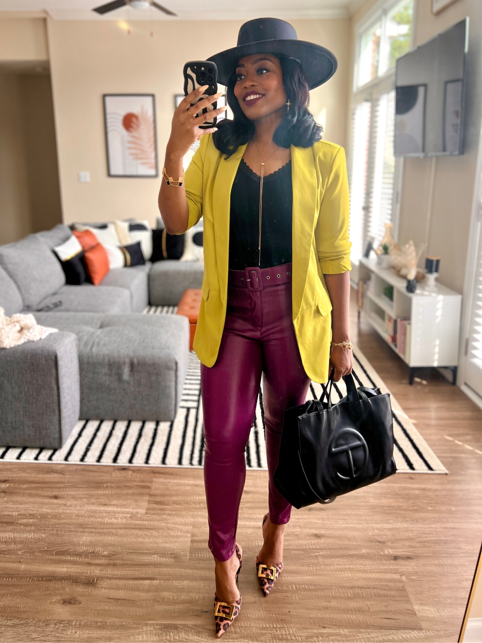 Let’s get into this color blocking look with a citron green blazer, purple faux leather pants and these bomb sling back animal print pumps. 

#LTKStyleTip #LTKMidsize #LTKFindsUnder50