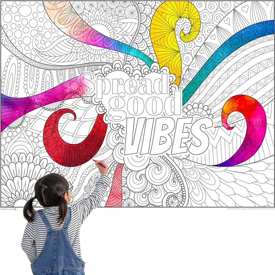 DEBBIE LYNN Giant Coloring Poster - The Jumbo Coloring Sheet for Kids and Adults, Oversized Color... | Amazon (US)