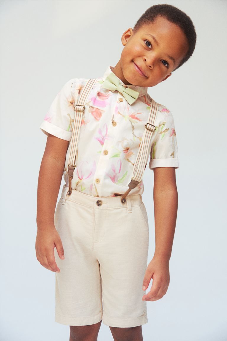 4-piece Dressy Set - Natural white/floral - Kids | H&M US | H&M (US + CA)