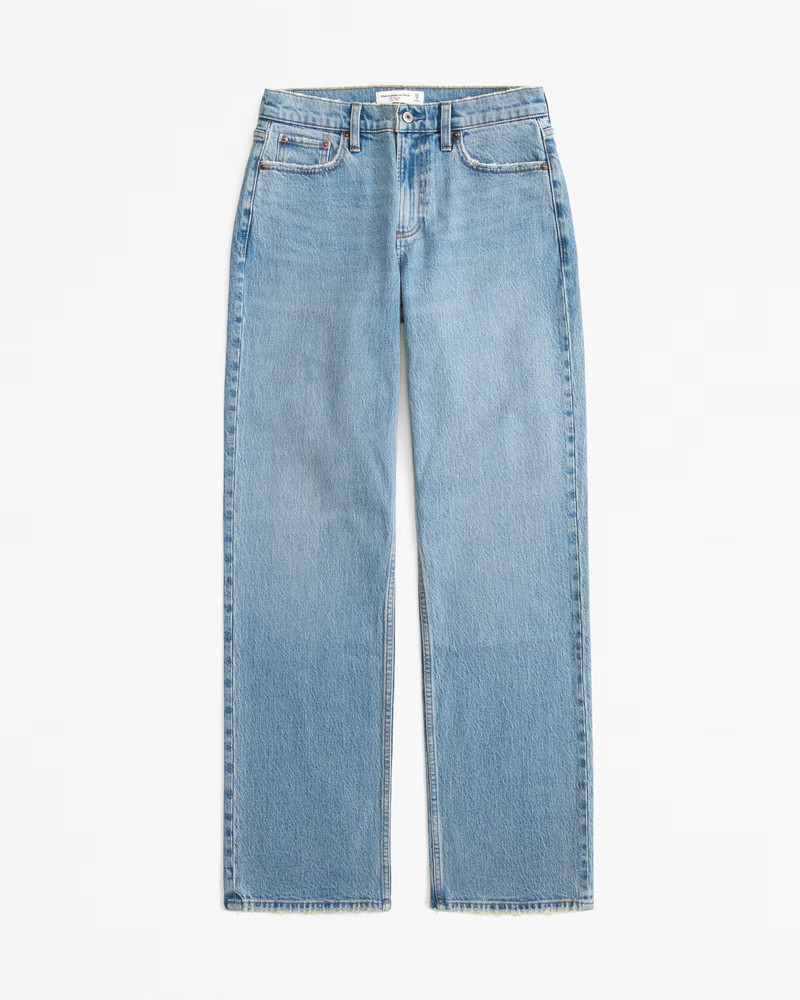 Abercrombie & Fitch Women's Low Rise Baggy Jean in Medium Tinted - Size 32 SHORT | Abercrombie & Fitch (US)