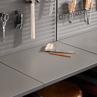 Garage— by Elfa 3' Work Surface Matte Grey | The Container Store
