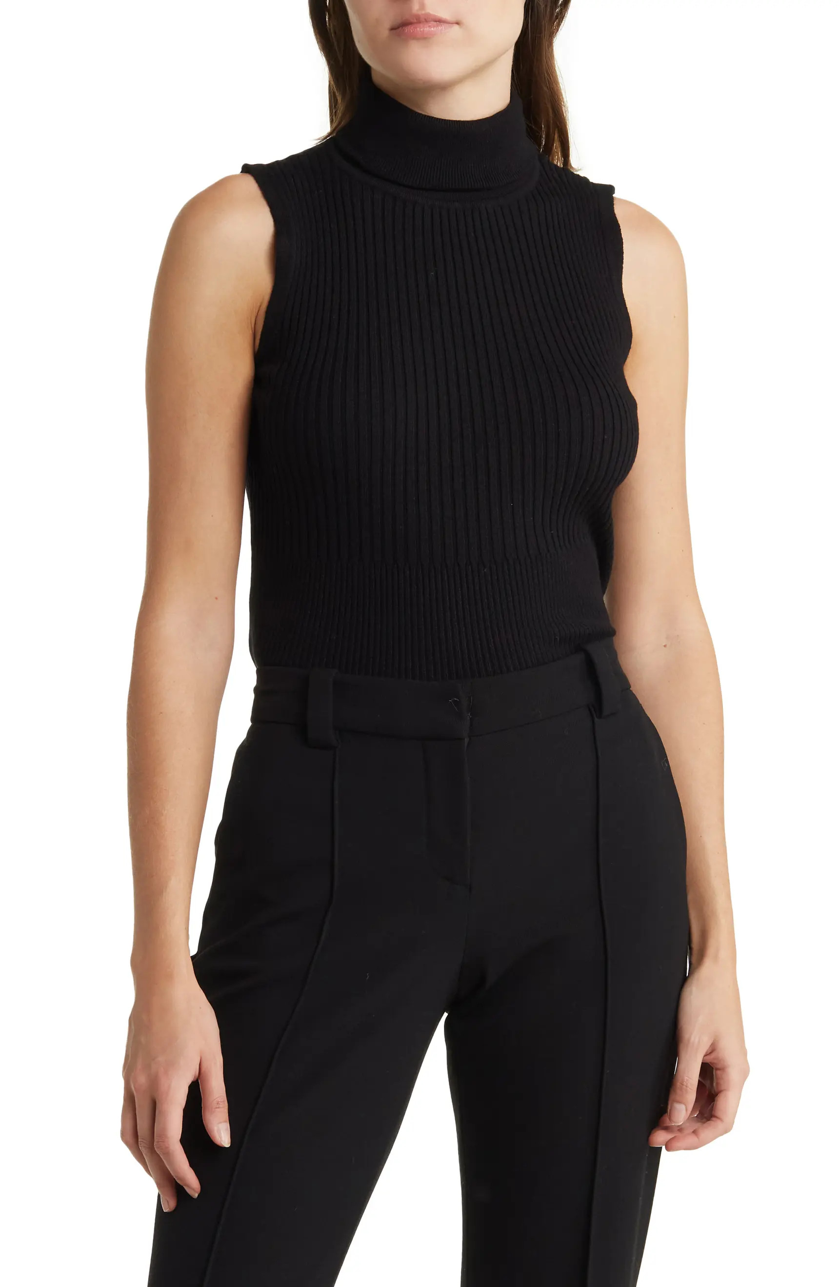MAX STUDIO Sleeveless Ribbed Turtle Neck | Nordstromrack | Nordstrom Rack