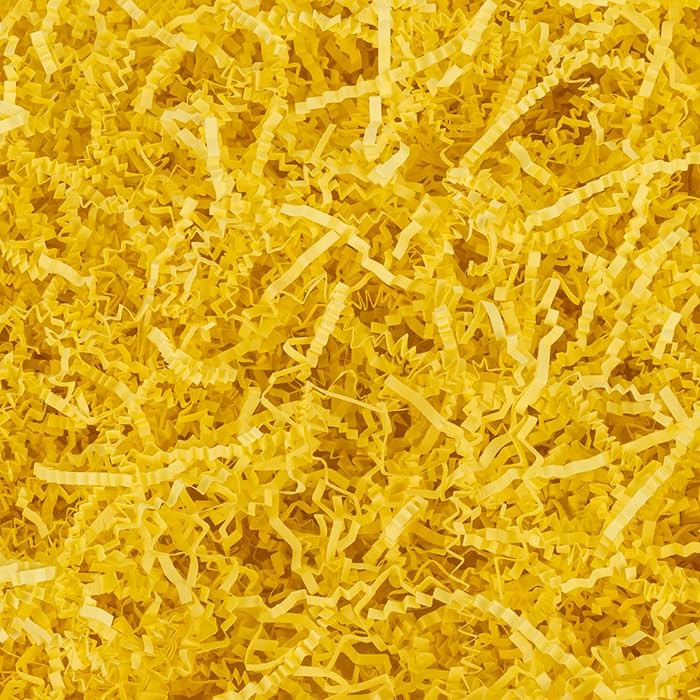 Sukh Yellow Crinkle Cut Paper - Crinkle Paper Shred Filler, Basket Box Stuffing Confetti, Decorat... | Amazon (US)