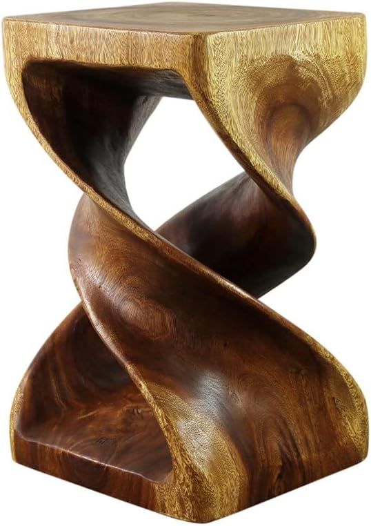 Haussmann® Wood Double Twist Stool Table 12 in SQ x 20 in H Walnut Oil | Amazon (US)