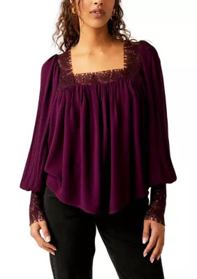 Free People Women's Flutter By Top, Purple, XS | Belk