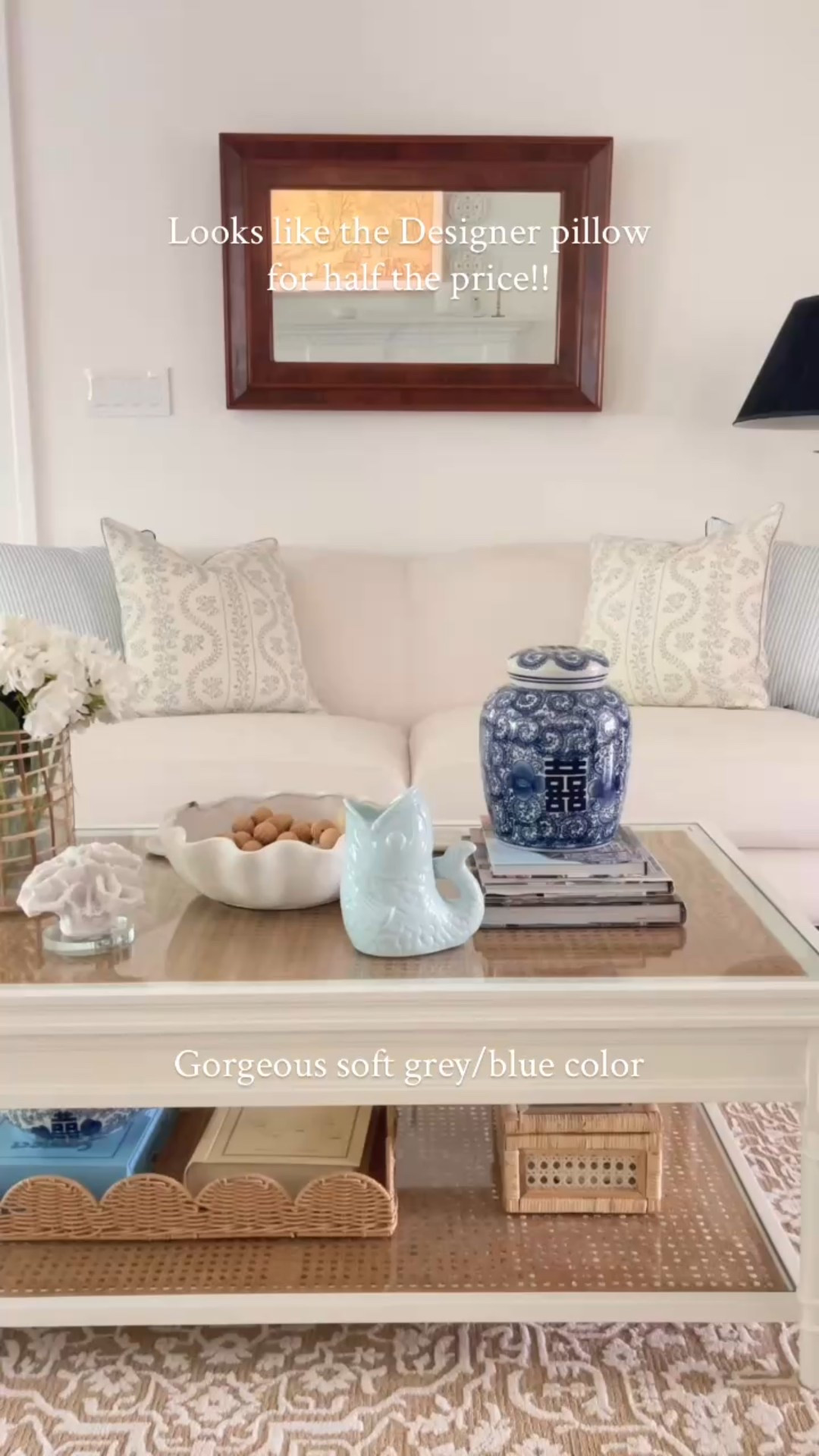 New designer looking pillow covers from AMAZON for half the price!! I am so so pleased with the quality of these covers. You never know w/ Amazon sometimes, but these are double sided, have a beautiful piping, and quality zipper!! And the color is a pretty soft grey blue. So perfect for all year round honestly!! 

Coffee table is sadly discontinued from Serena & Lily

#LTKHome #LTKFindsUnder50 #LTKSaleAlert