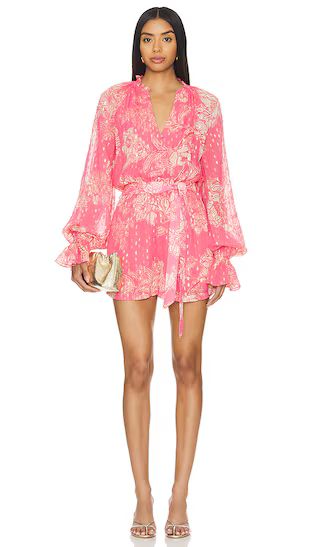 X Revolve Roos Romper in Pink Lurex | Revolve Clothing (Global)