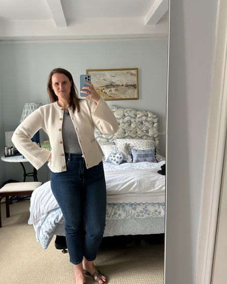 So happy with this ivory cardigan from Jenni Kayne. I am in my usual size, XL  