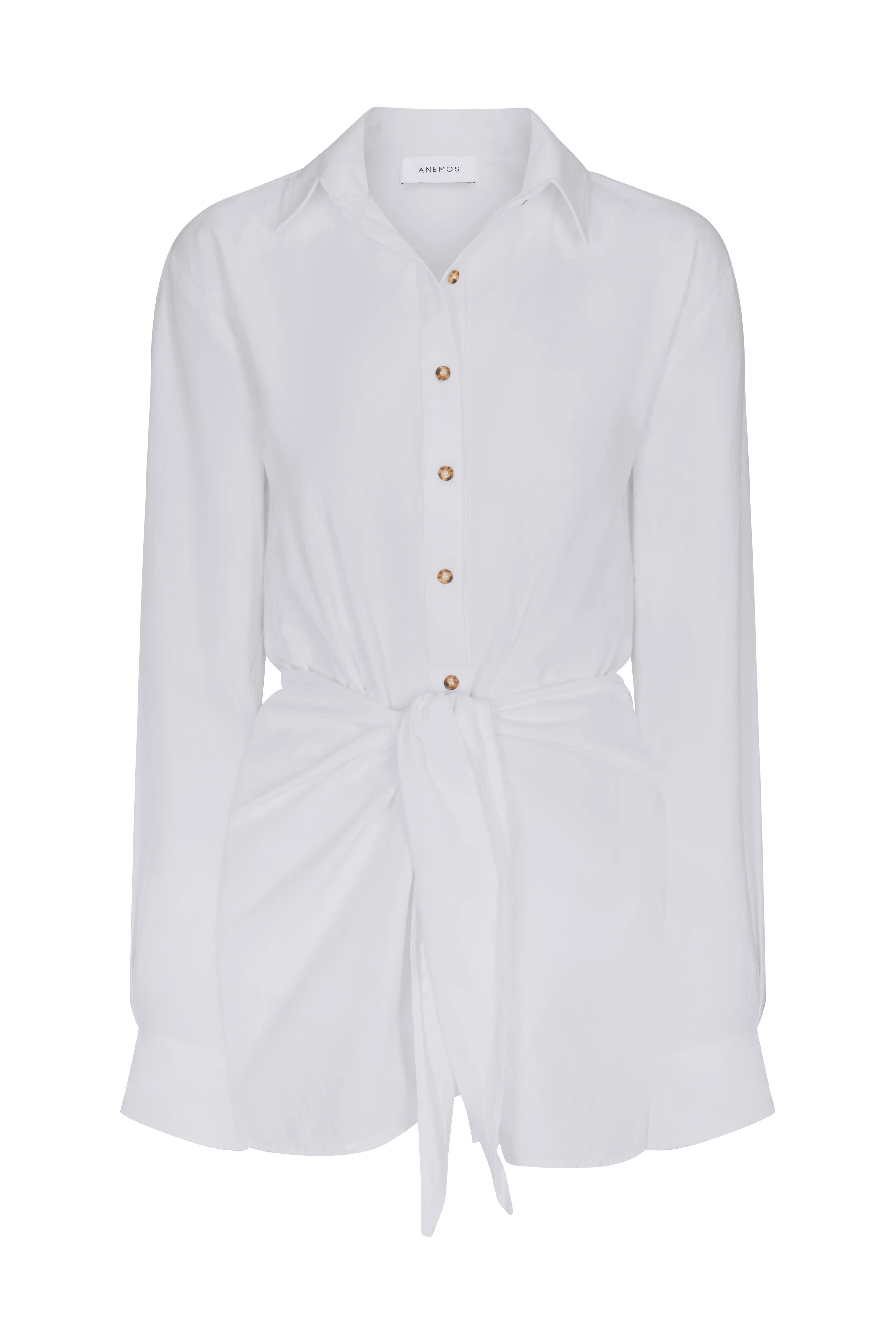 L.A. Button-Down Wrap Mini Dress in Stretch Cotton | Anemos Swim (US)