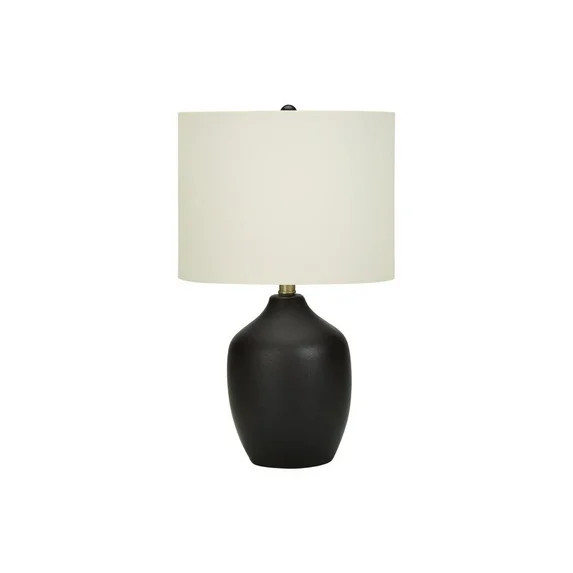Lighting - 22"h Table Lamp - Black Ceramic - Ivory Shade - Transitional Style | Walmart (US)
