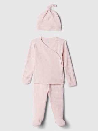 Baby Ribbed Pointelle Three-Piece Outfit Set | Gap Factory