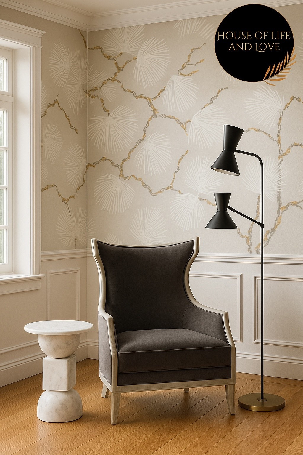Accent chair with wallpaper in a pretty cornerr

#LTKHome #LTKBeauty #LTKStyleTip
