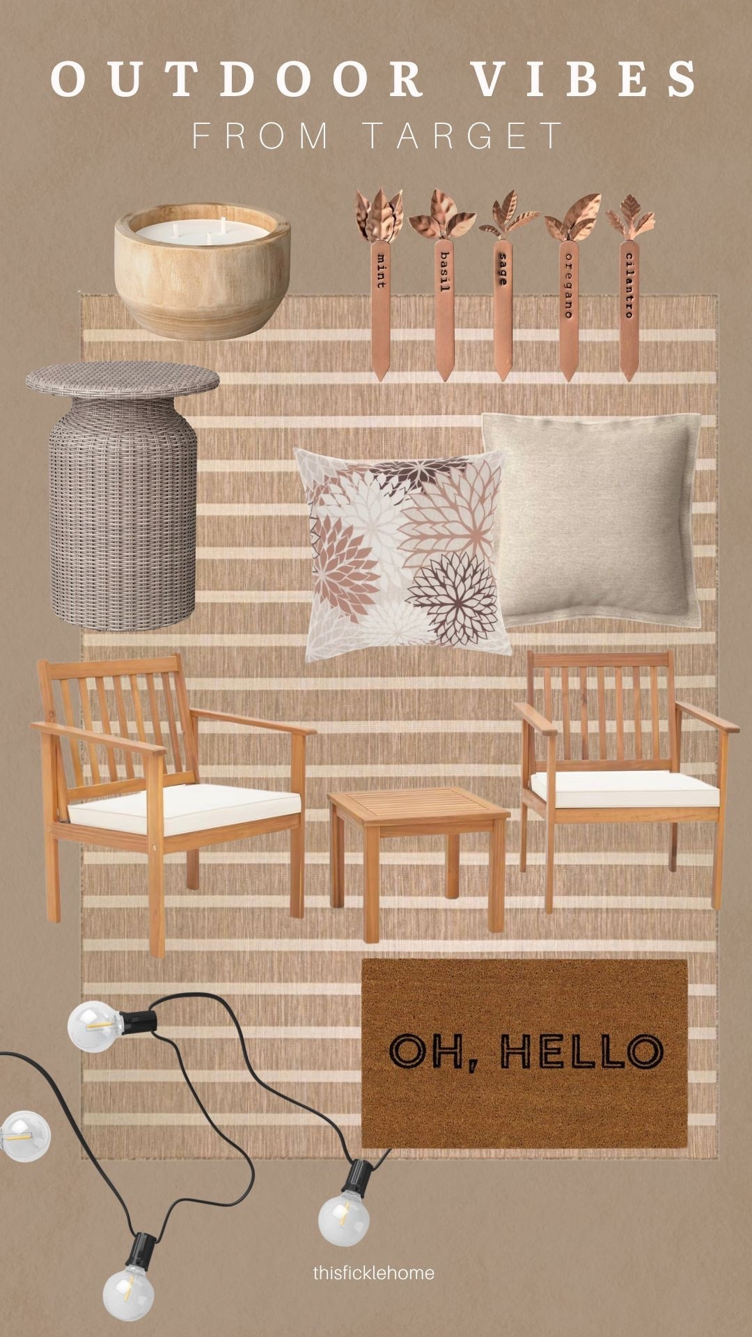 Outdoor patio refresh

Outdoor rug
Outdoor pillows
Patio furniture
Outdoor string lights
Citronella candle

#LTKSaleAlert #LTKHome