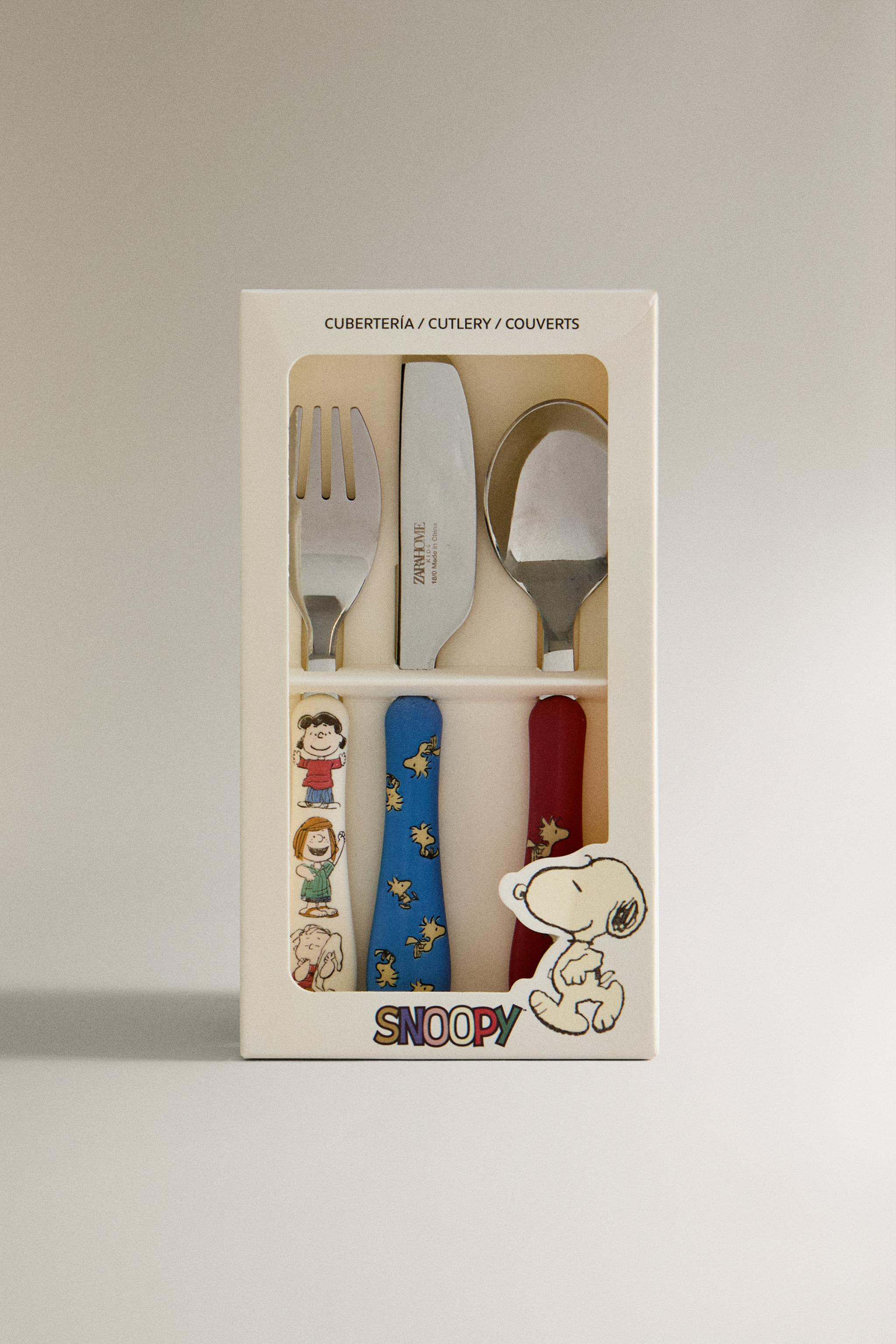 CHILDREN'S FLATWARE SET WITH PASTEL COLORED HANDLE (SET OF 3) | Zara US