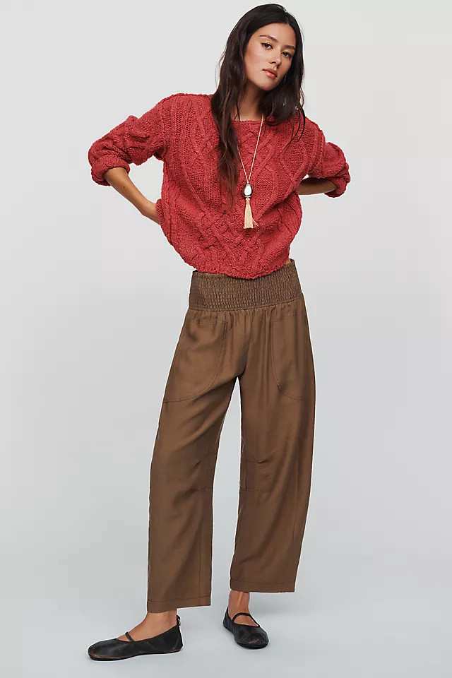Reese Smocked Pull-On Barrel Pants | Anthropologie (US)