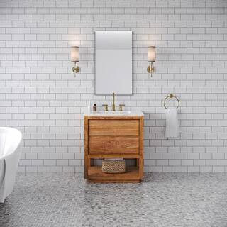 Water Creation Oakman 30 in. W x 22 in. D x 34.7 in. H Single Sink Bath Vanity in Mango Wood with... | The Home Depot