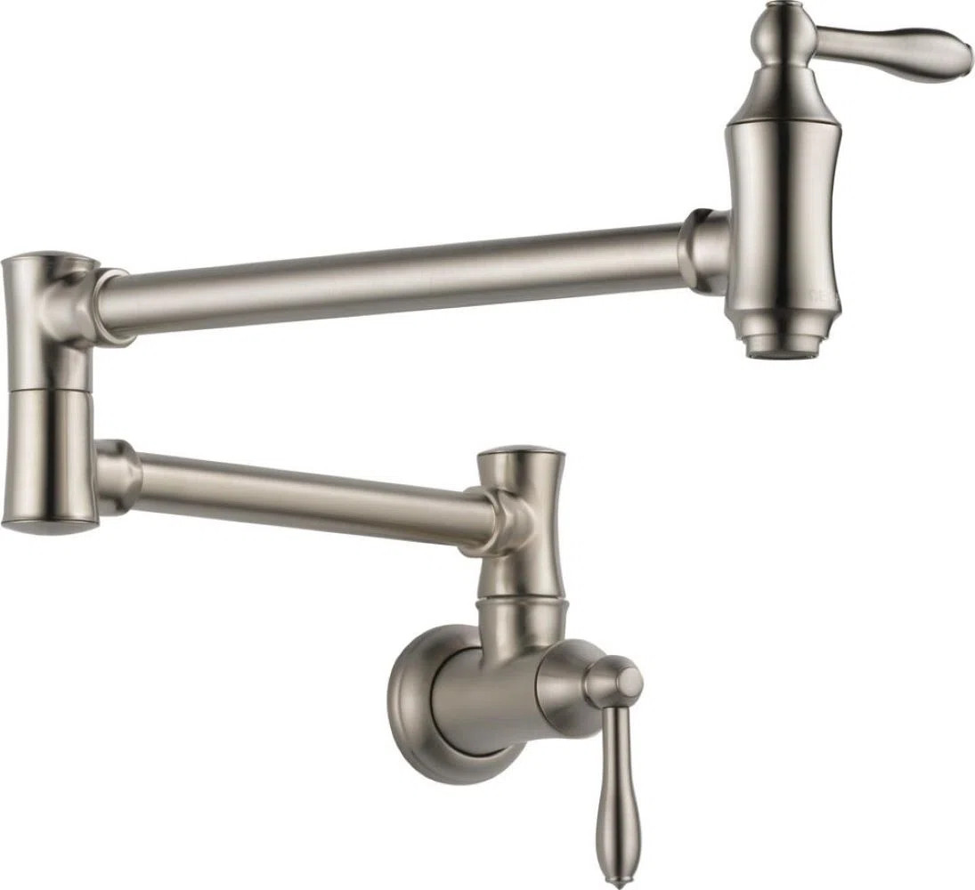 Traditional Pot Filler Faucet, Farmhouse Wall Mount Pot Filler Kitchen Faucet 1177LF-SS | Wayfair North America