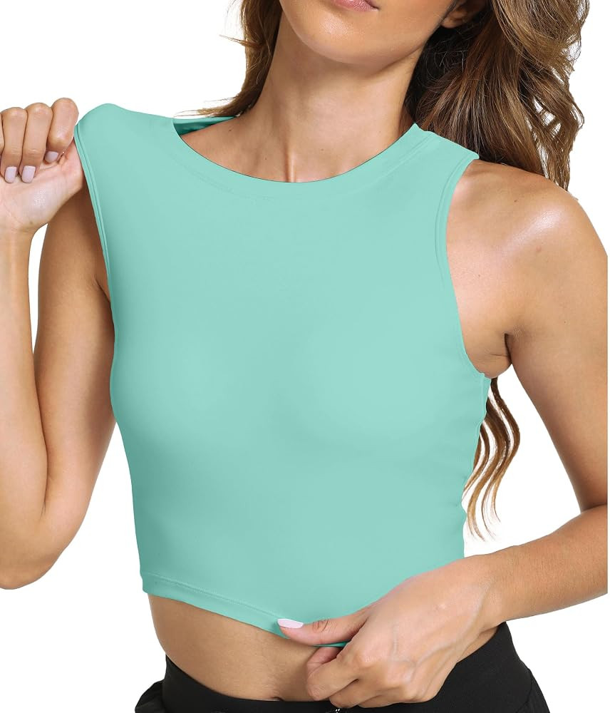 Sports Bras for Women Removable Padded Athletic Yoga Running Crop Tops Sleeveless Gym Workout Top... | Amazon (US)